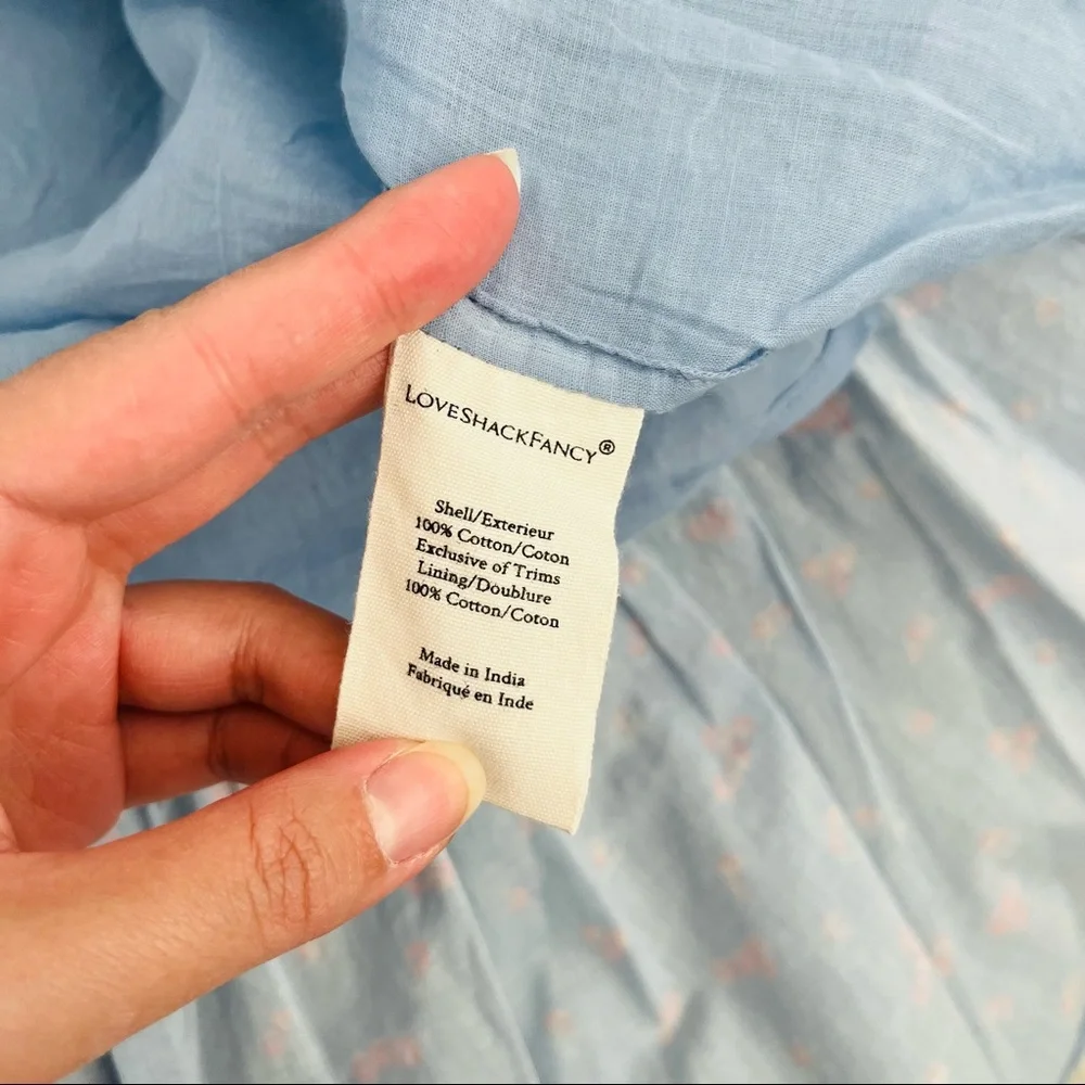 🔥Sales- NWT LoveShackFancy X REVOLVE Begonia Dress in Baby Blue Pomme - Size S - Picture 12 of 14